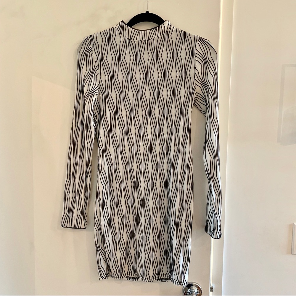Silence + Noise Black and White BodyCon Dress
